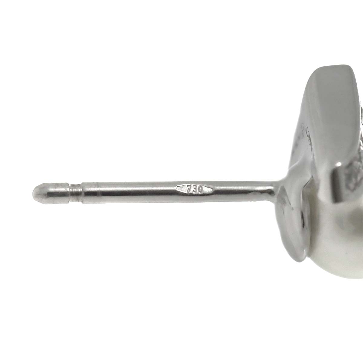 Josephine Akoya Pearl Diamond Earrings Pierced 18K WG 750