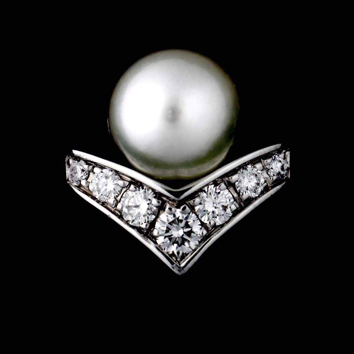 Josephine Akoya Pearl Diamond Earrings Pierced 18K WG 750