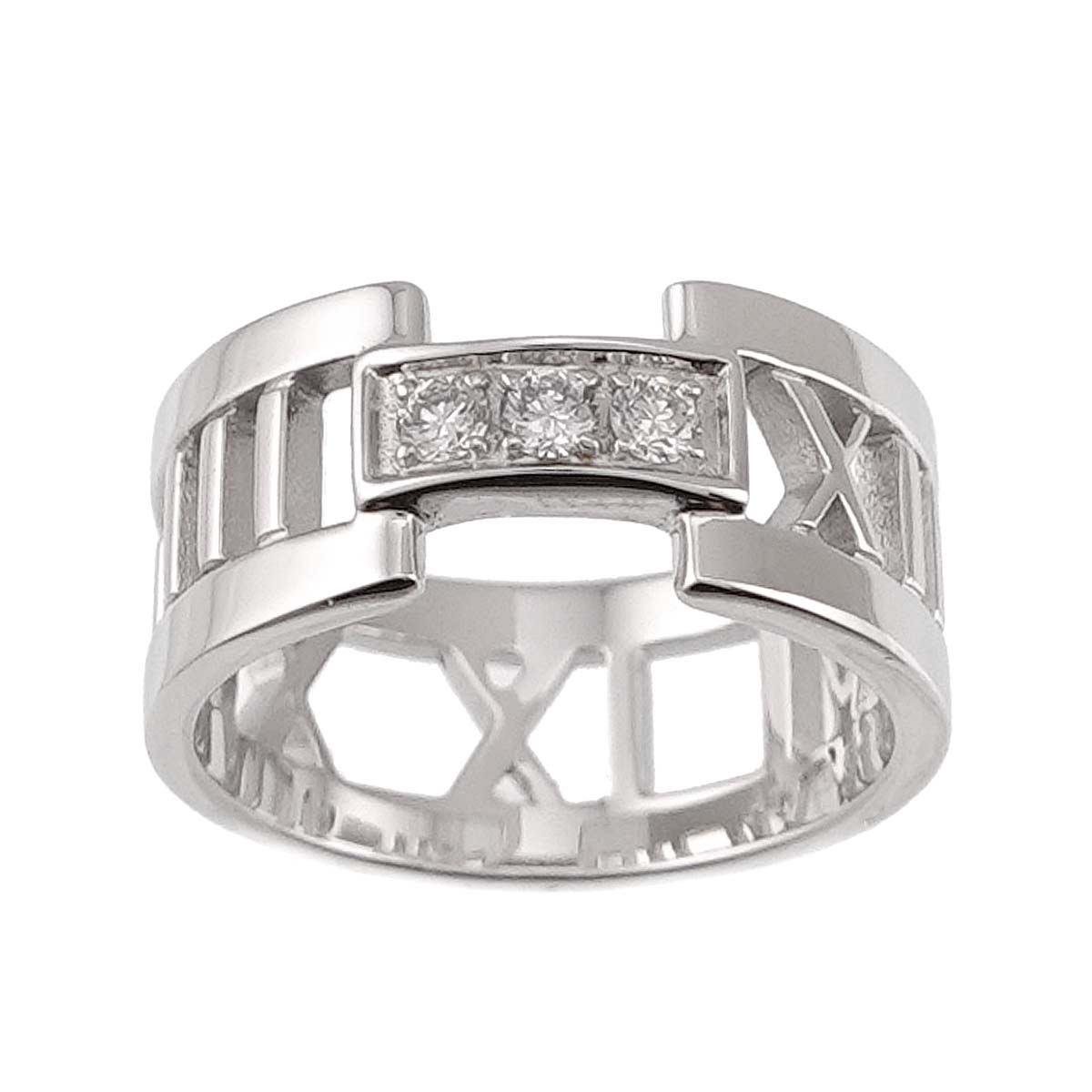 Atlas Diamond Ring 18K White Gold 750 size5.25(US)