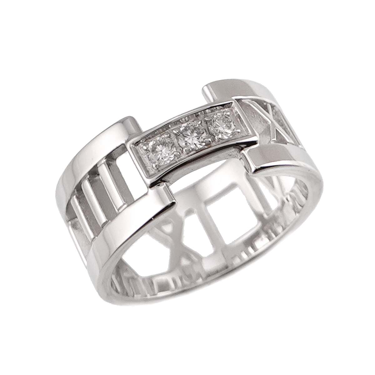 Atlas Diamond Ring 18K White Gold 750 size5.25(US)