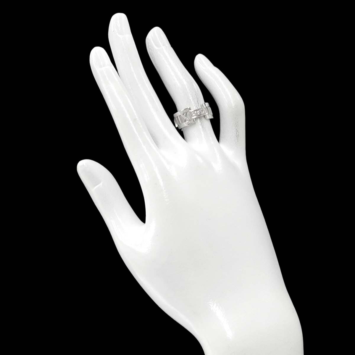 Atlas Diamond Ring 18K White Gold 750 size5.25(US)