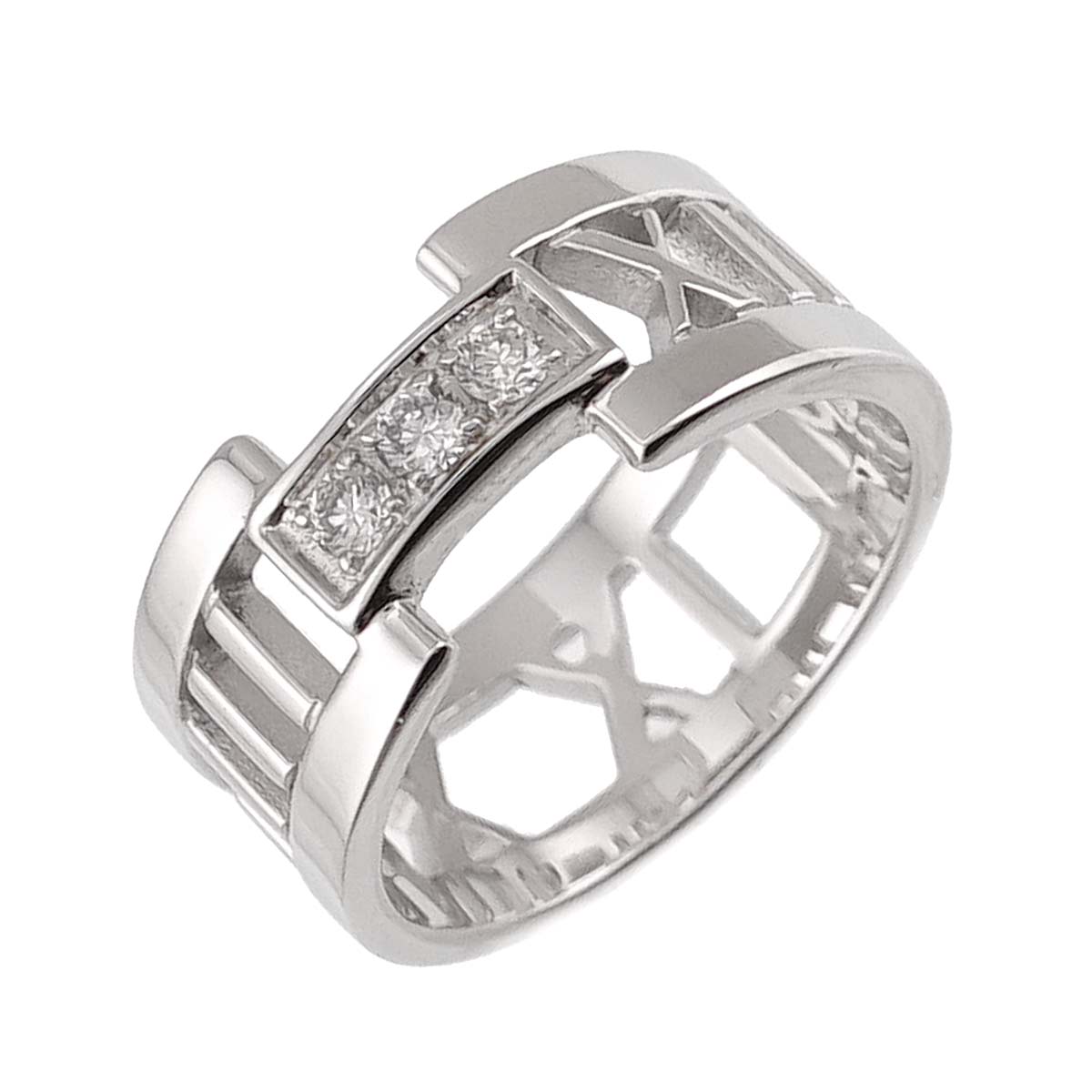 Atlas Diamond Ring 18K White Gold 750 size5.25(US)