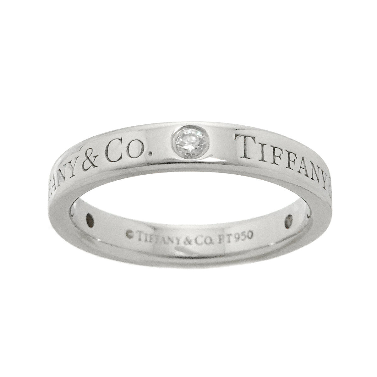 Flat Band Ring Diamond 3P Platinum Size3.75-4(US)