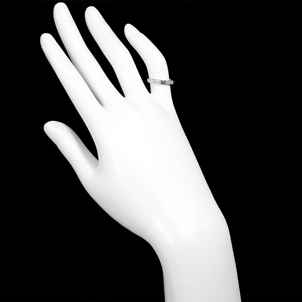 Flat Band Ring Diamond 3P Platinum Size3.75-4(US)