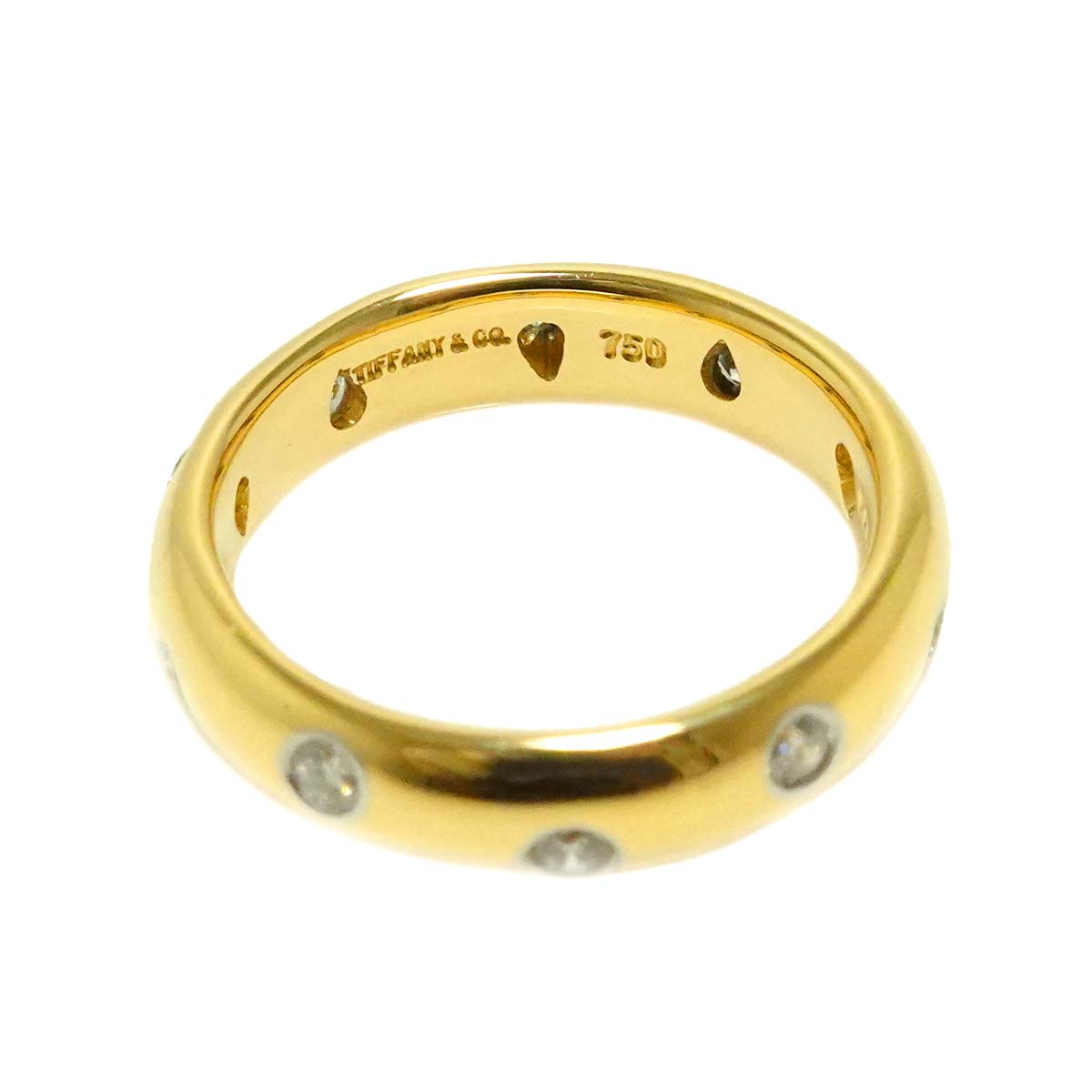 Dots Diamond Ring 18K YG 750 Platinum size4(US)