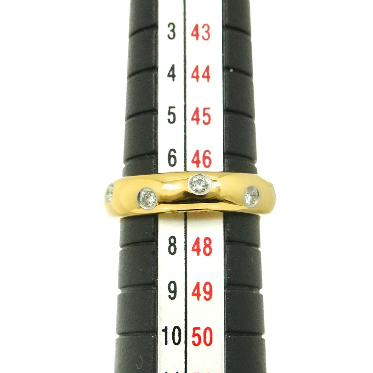 Dots Diamond Ring 18K YG 750 Platinum size4(US)