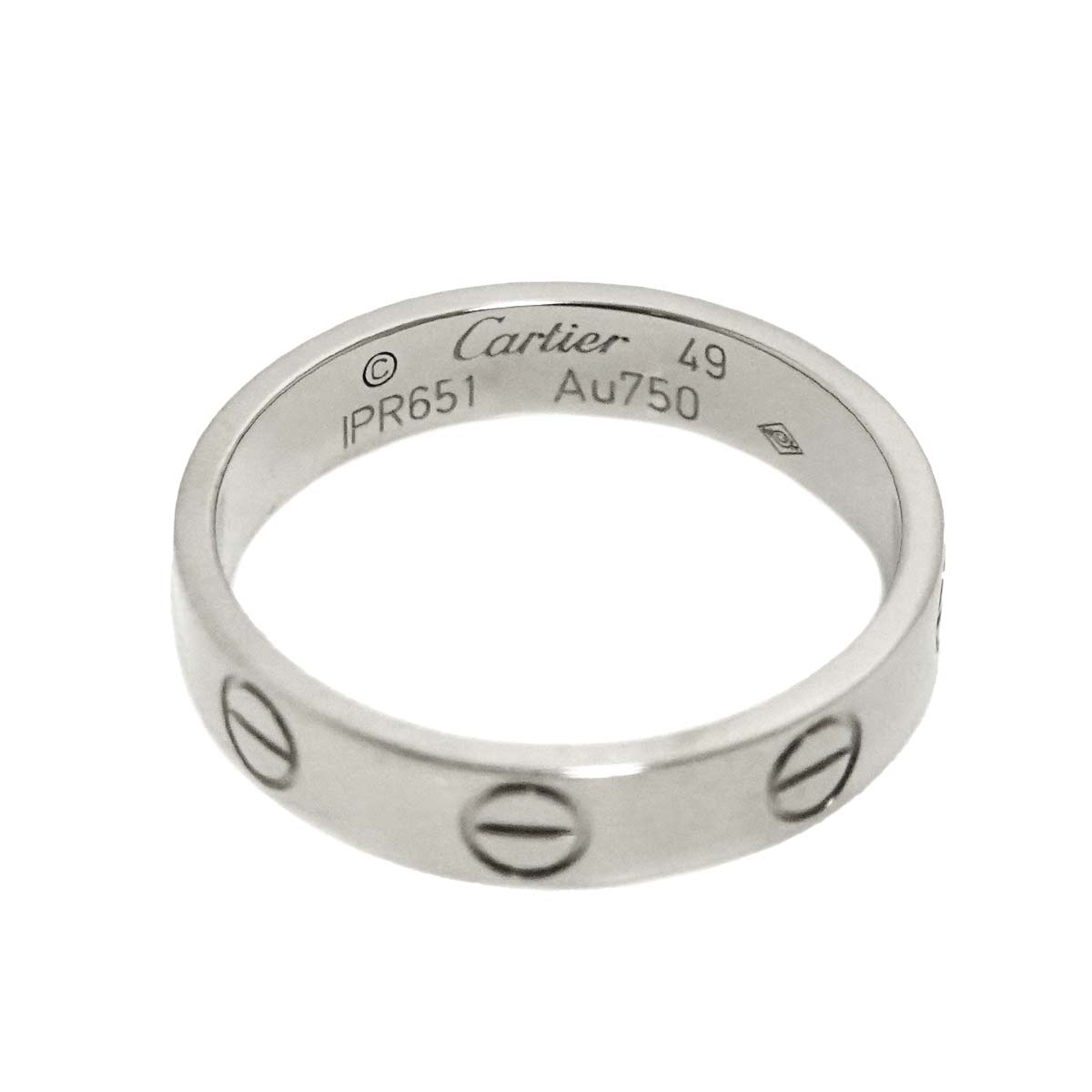 Mini Love Ring 18K White Gold 750 size49 4.75-5(US)