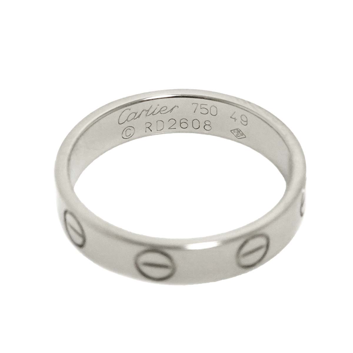 Mini Love Ring 18K White Gold 750 size49 4.75-5(US)