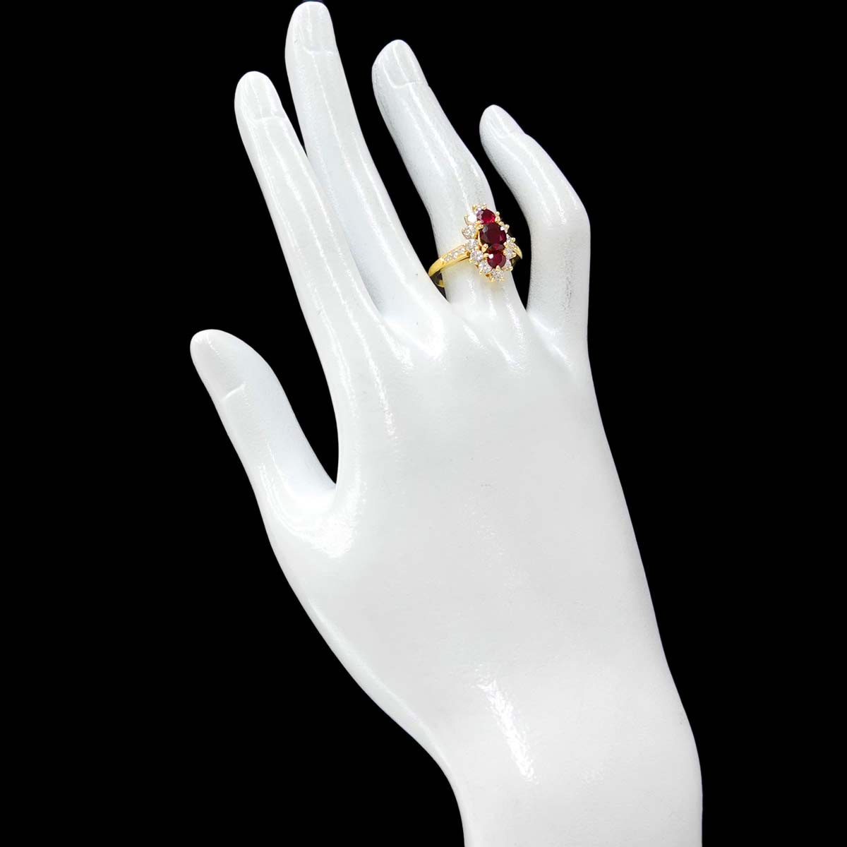 Ruby 1.45ct Diamond 1.04ct Ring 18K Yellow Gold 750 6.25-6.5(US)