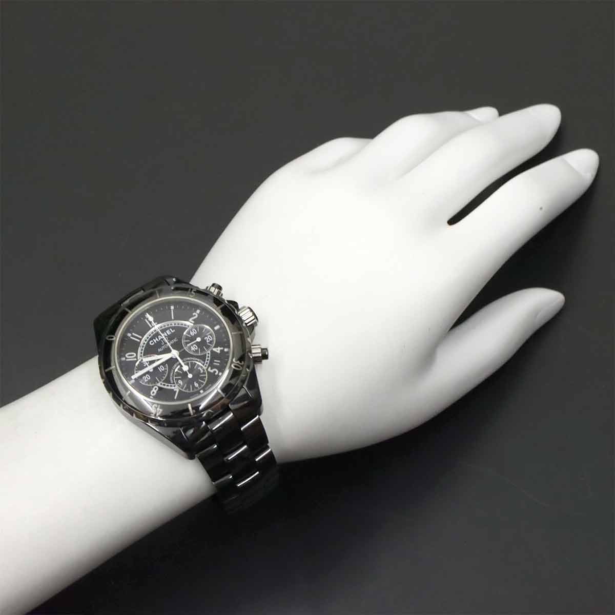 J12 41mm Chronograph H0940 Date Automatic Black Dial Mens