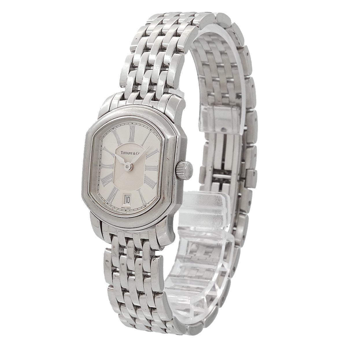 Mark Coupe Date Quartz Silver Dial Ladies Wrist Watch