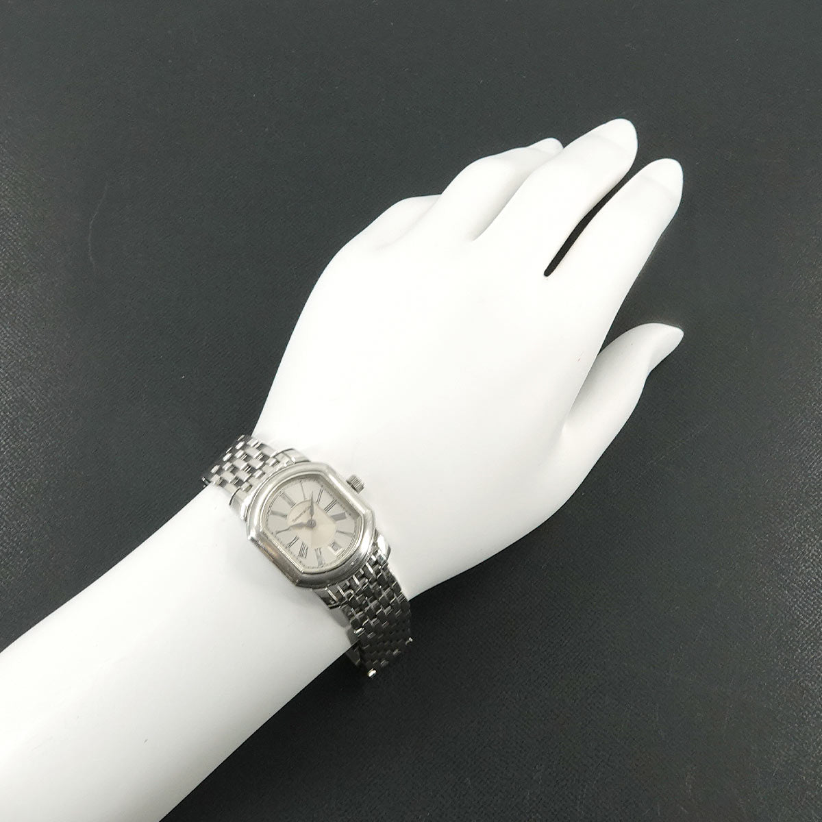 Mark Coupe Date Quartz Silver Dial Ladies Wrist Watch