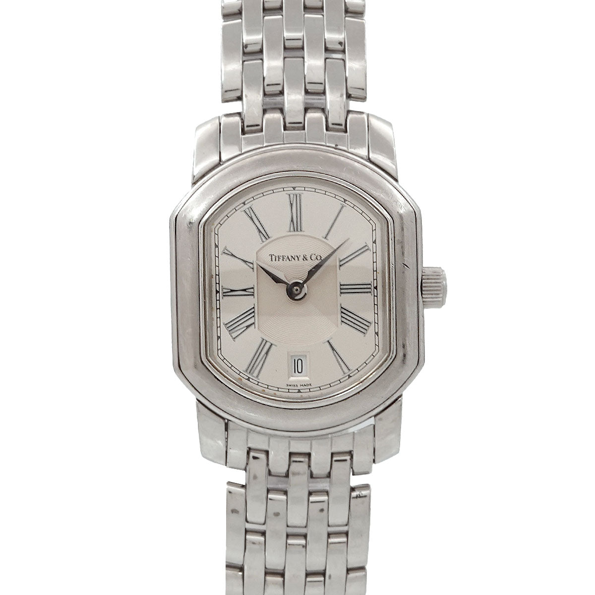 Mark Coupe Date Quartz Silver Dial Ladies Wrist Watch