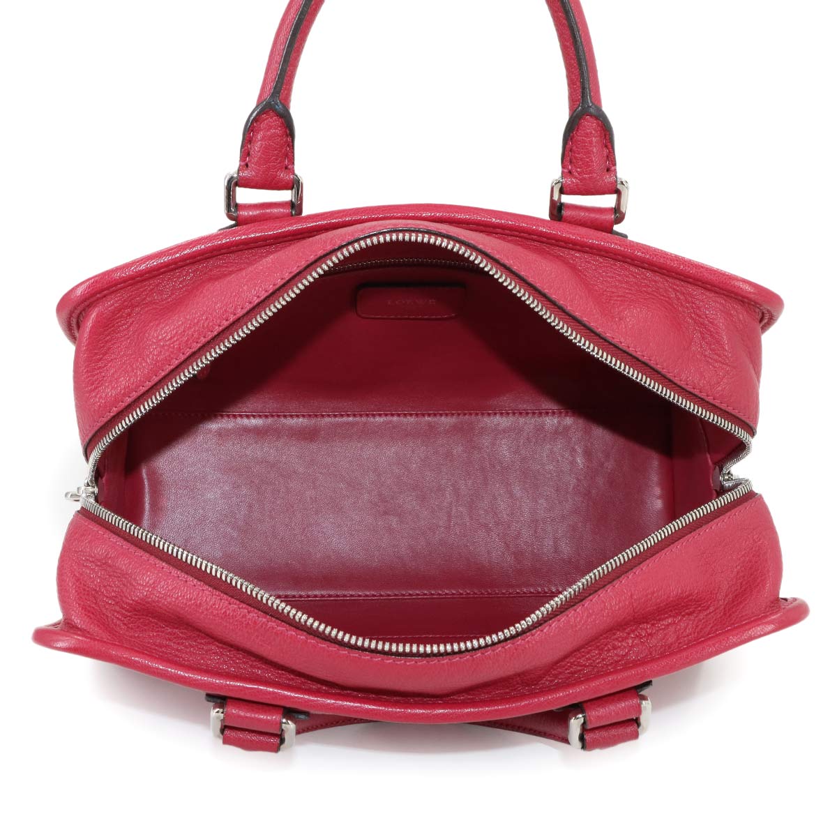 Amazona 28 Hand Bag Leather Red Anagram Purse