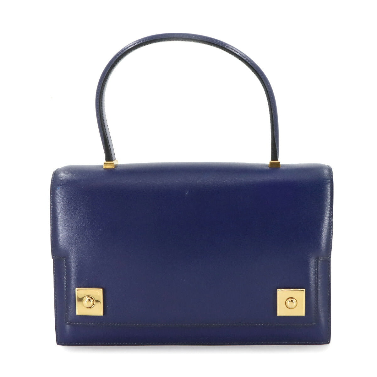 Piano Hand Bag Box Calf Blue Vintage Purse