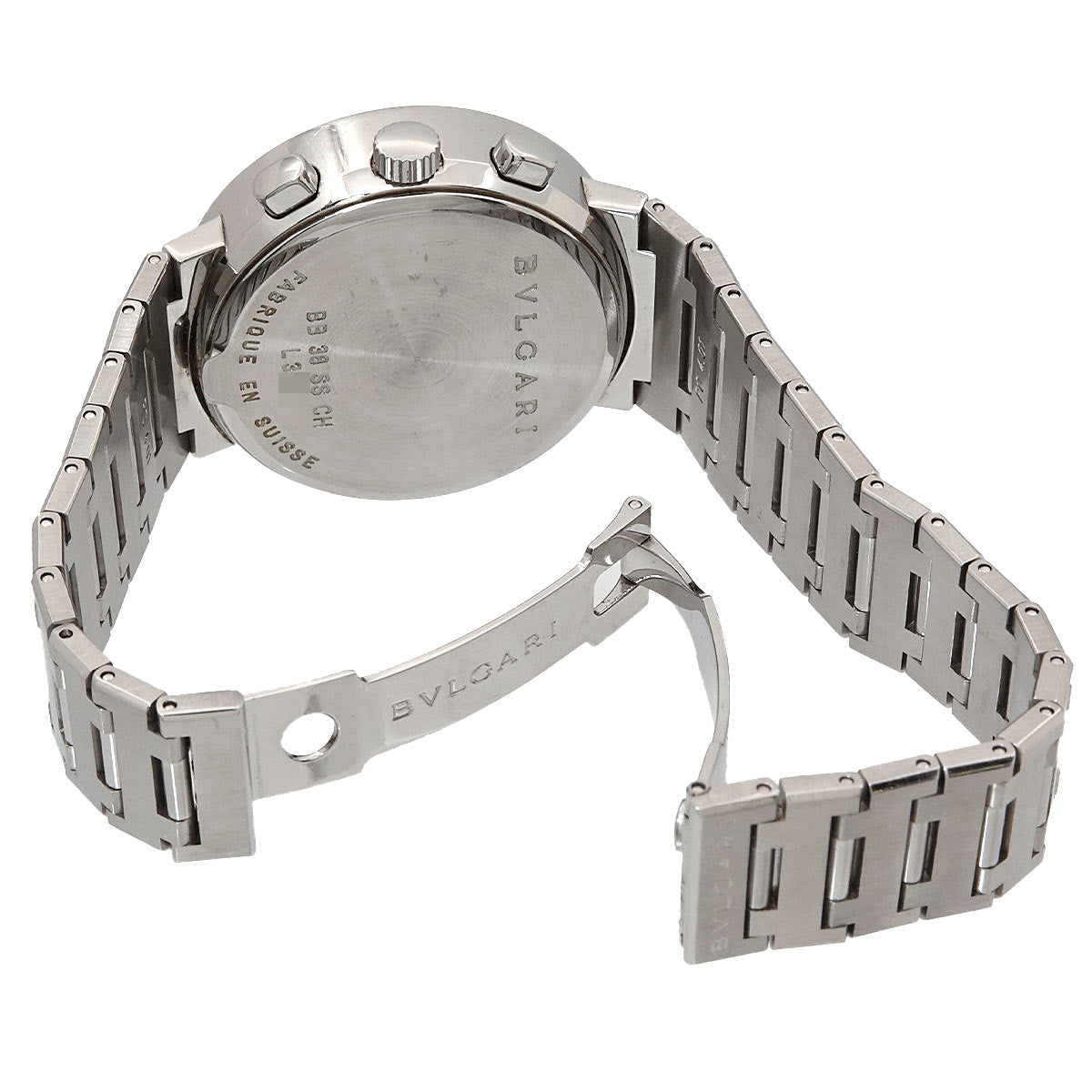 BVLGARIBVLGARI BB38SSCH Chronograph Date Black Dial Mens