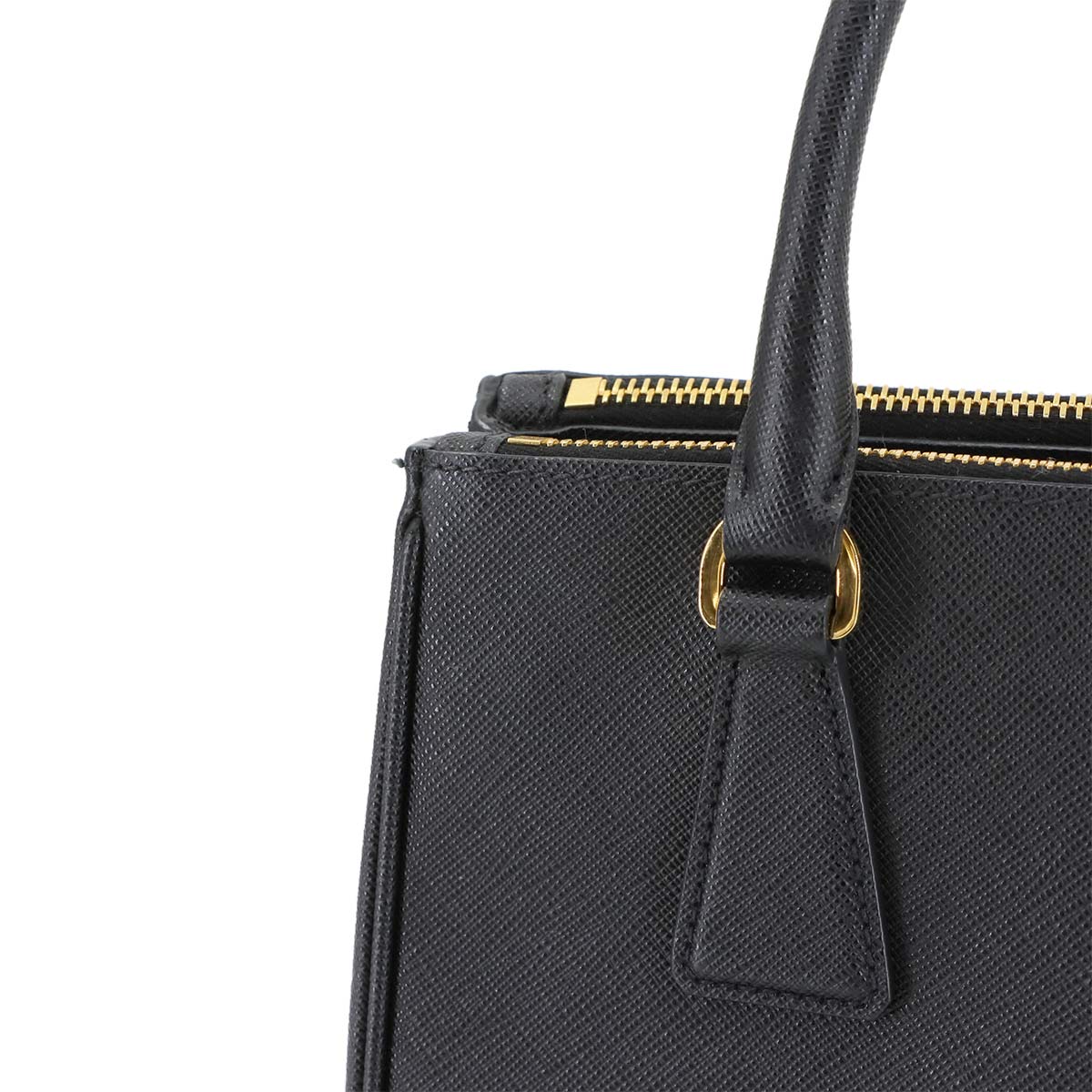 Galleria Small Hand Shoulder Bag Saffiano Leather Black 1BA896