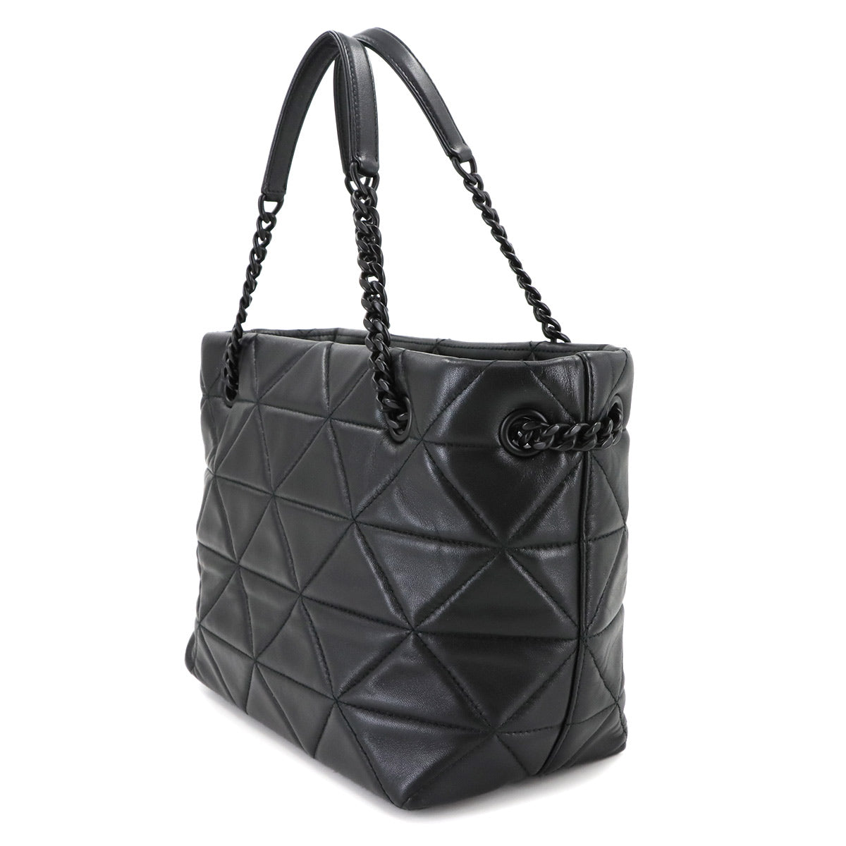 Spectrum Chain Tote Bag Leather Black 1BG298 Purse