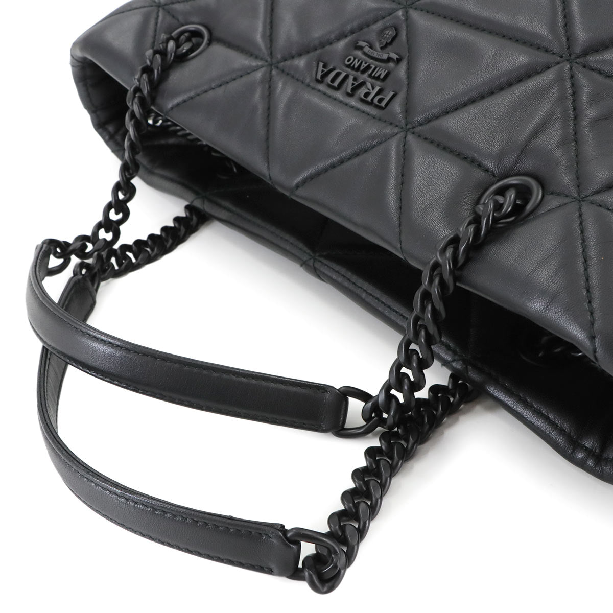 Spectrum Chain Tote Bag Leather Black 1BG298 Purse