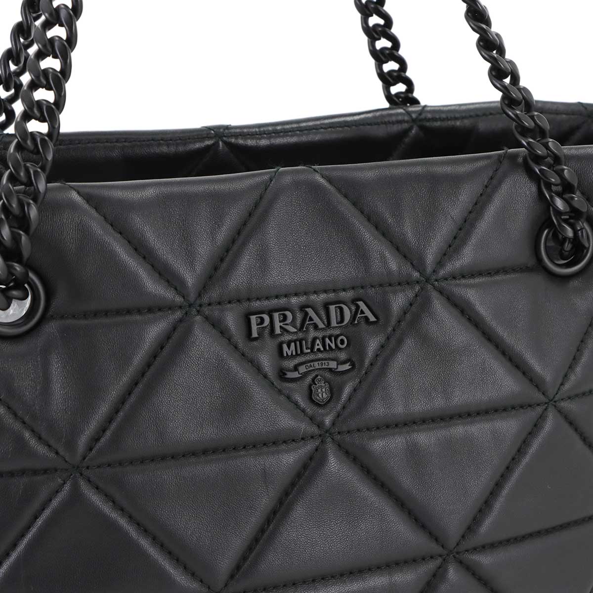 Spectrum Chain Tote Bag Leather Black 1BG298 Purse