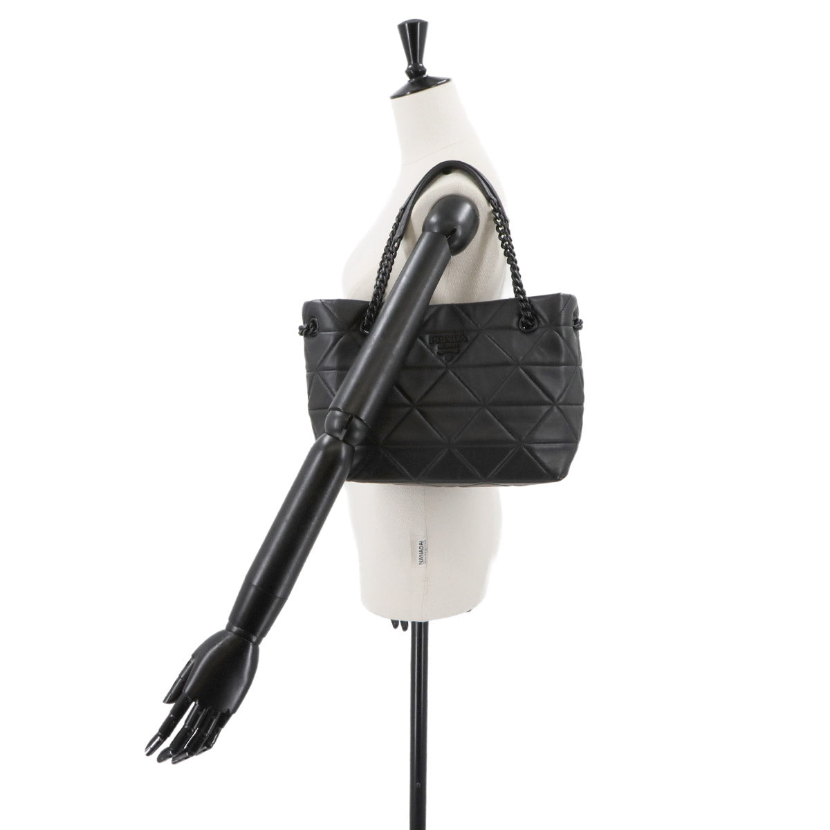 Spectrum Chain Tote Bag Leather Black 1BG298 Purse