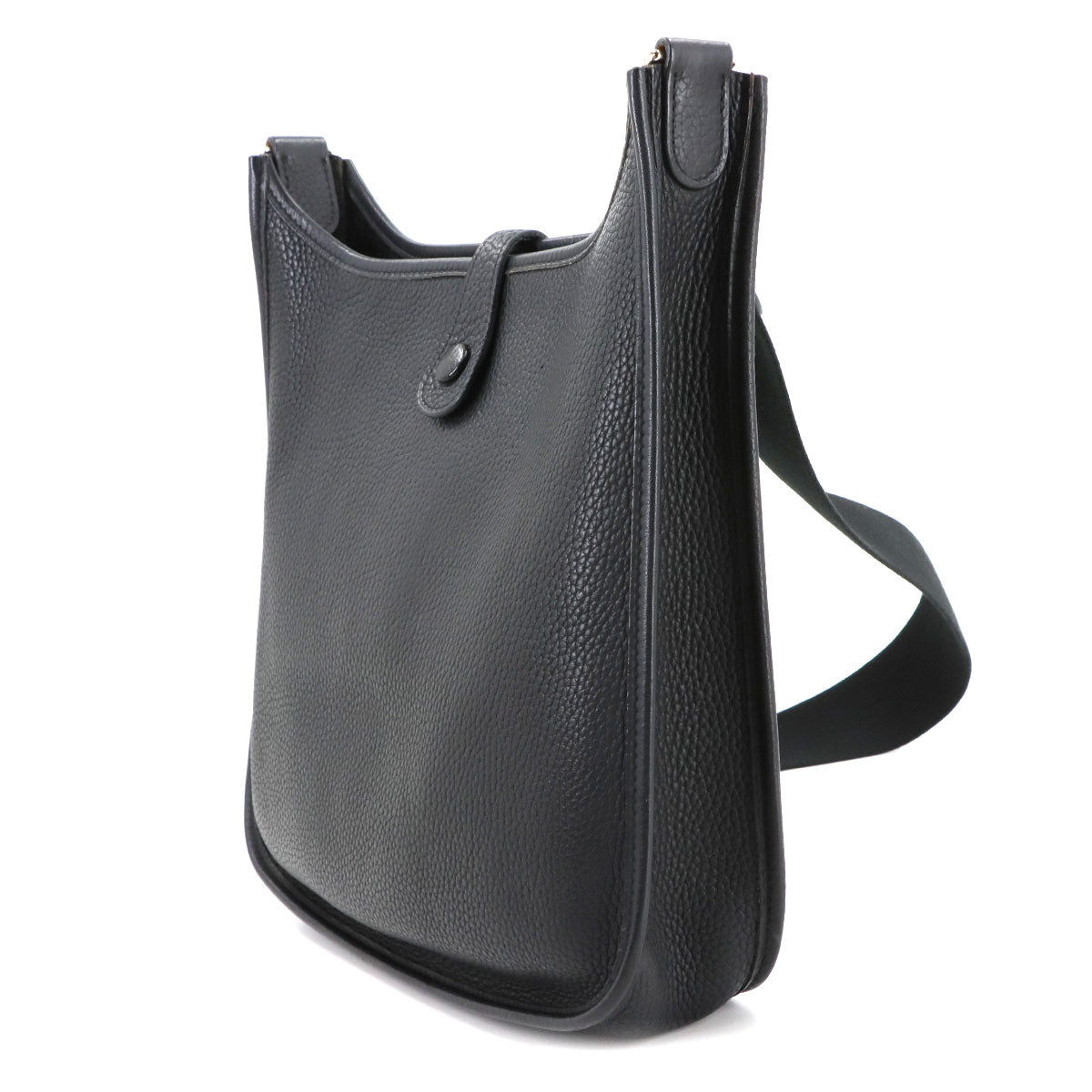 Evelyne 1 PM Shoulder Bag Taurillon Clemence Black Purse