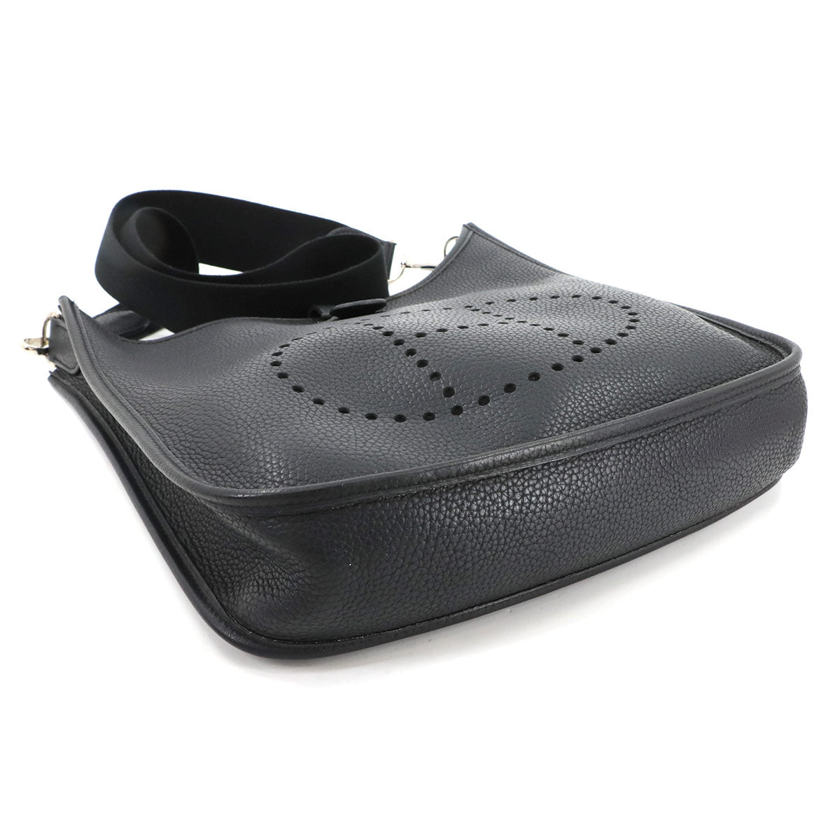 Evelyne 1 PM Shoulder Bag Taurillon Clemence Black Purse