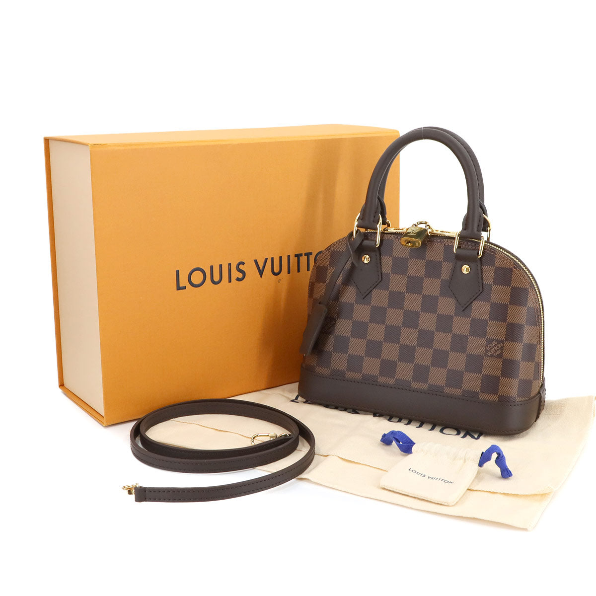 Damier Alma BB Hand Shoulder Bag Ebene N41221 Purse