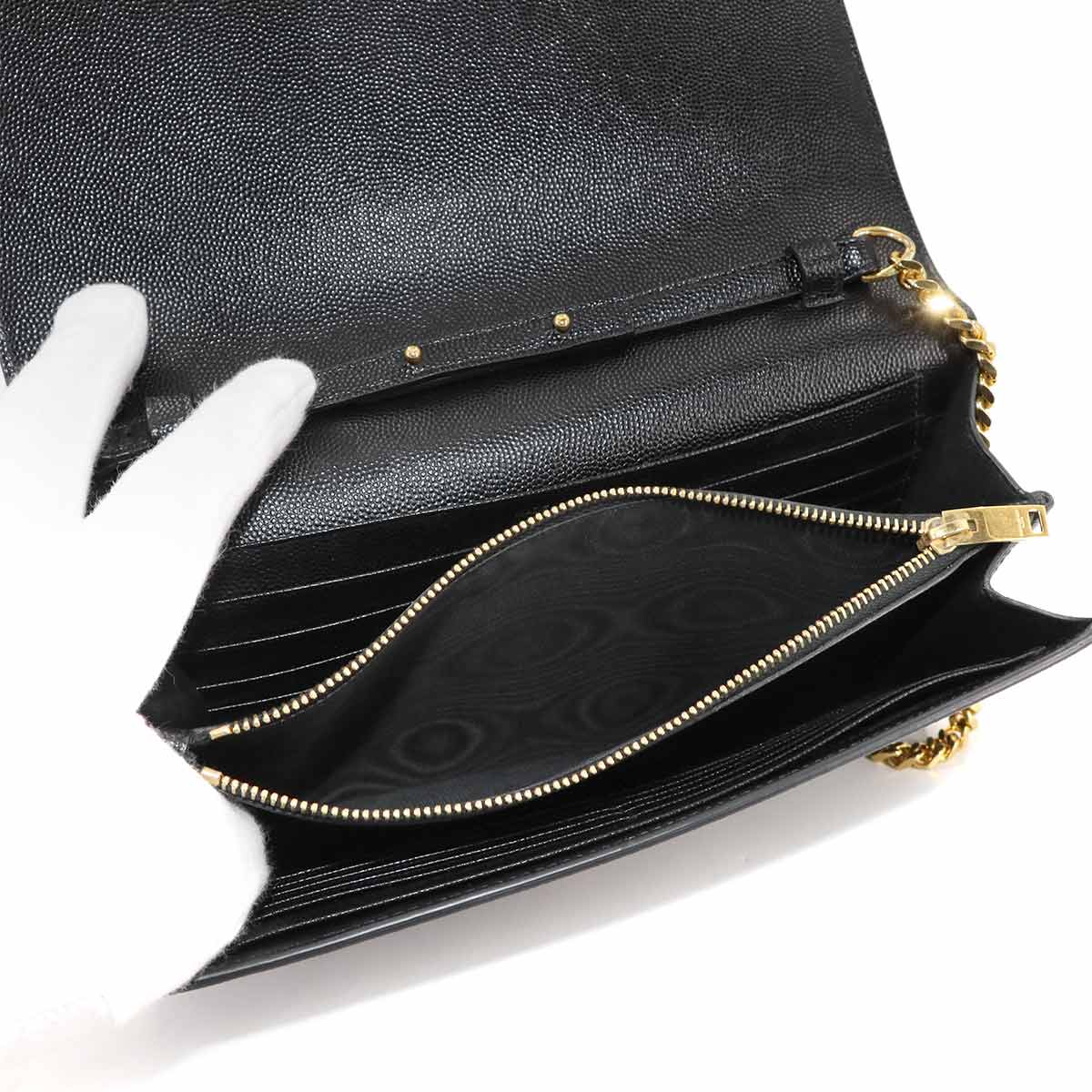 Monogram Star Chain Wallet Leather Black 447933