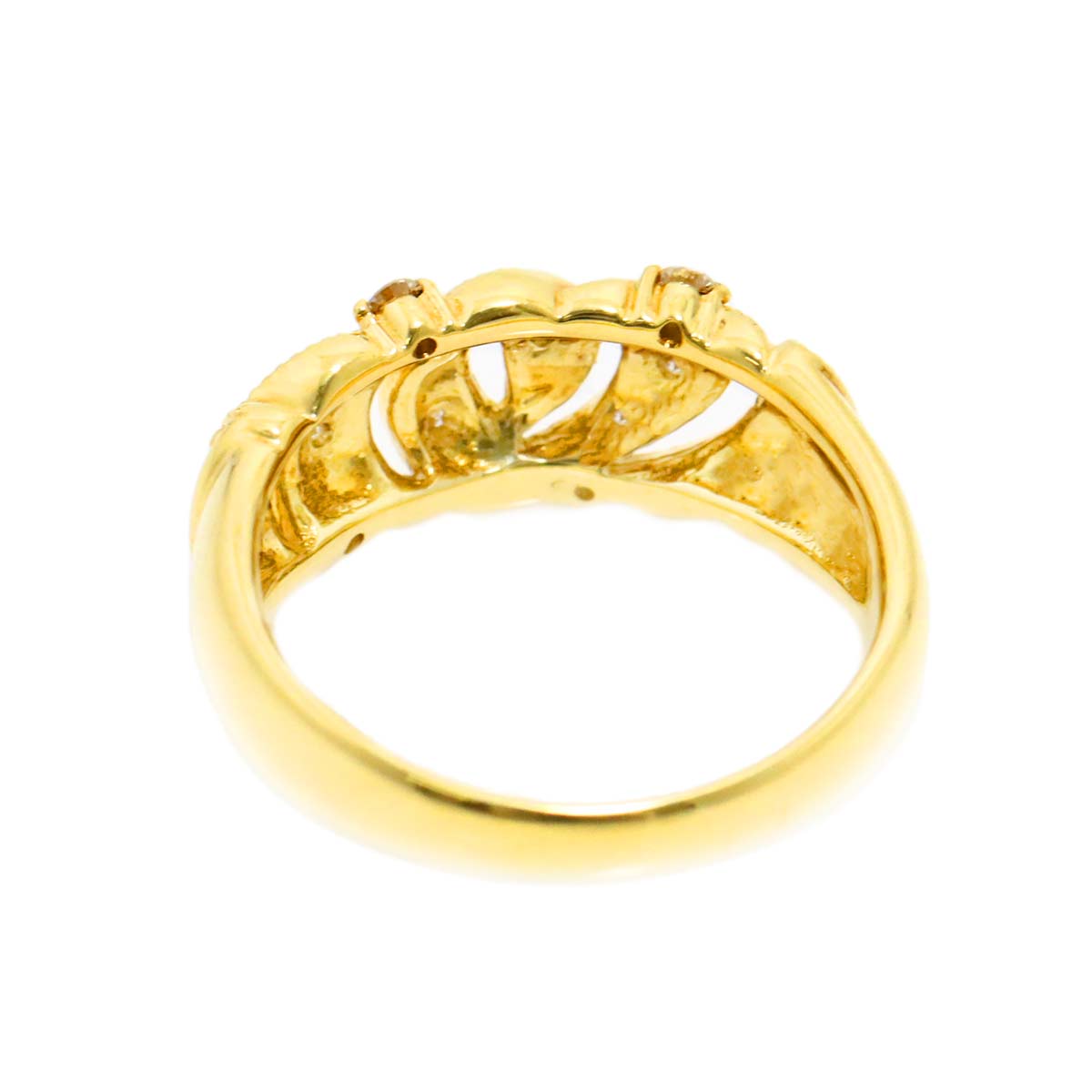Diamond 0.17ct Ring 18K YG Yellow Gold 750 5.5-5.75(US)