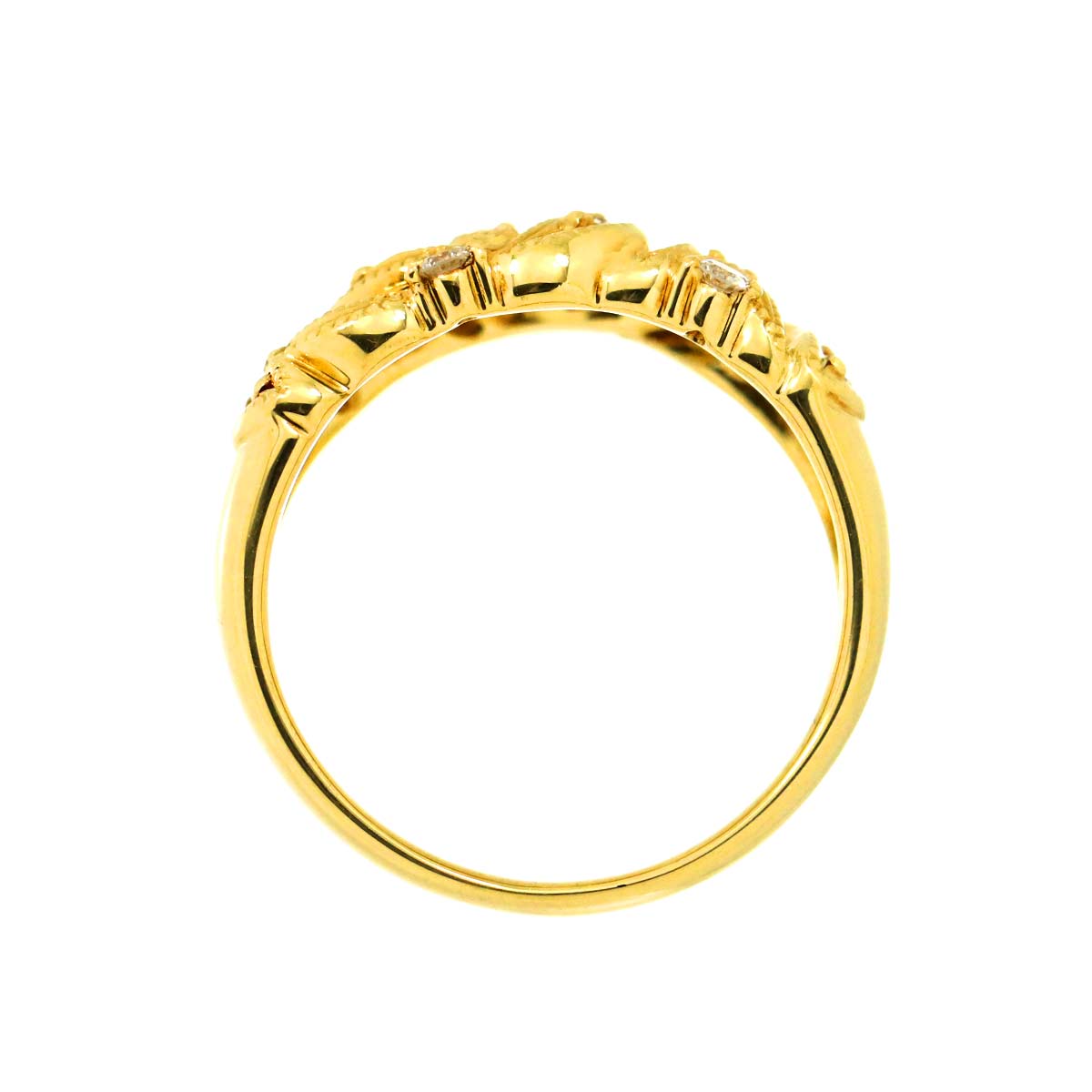 Diamond 0.17ct Ring 18K YG Yellow Gold 750 5.5-5.75(US)