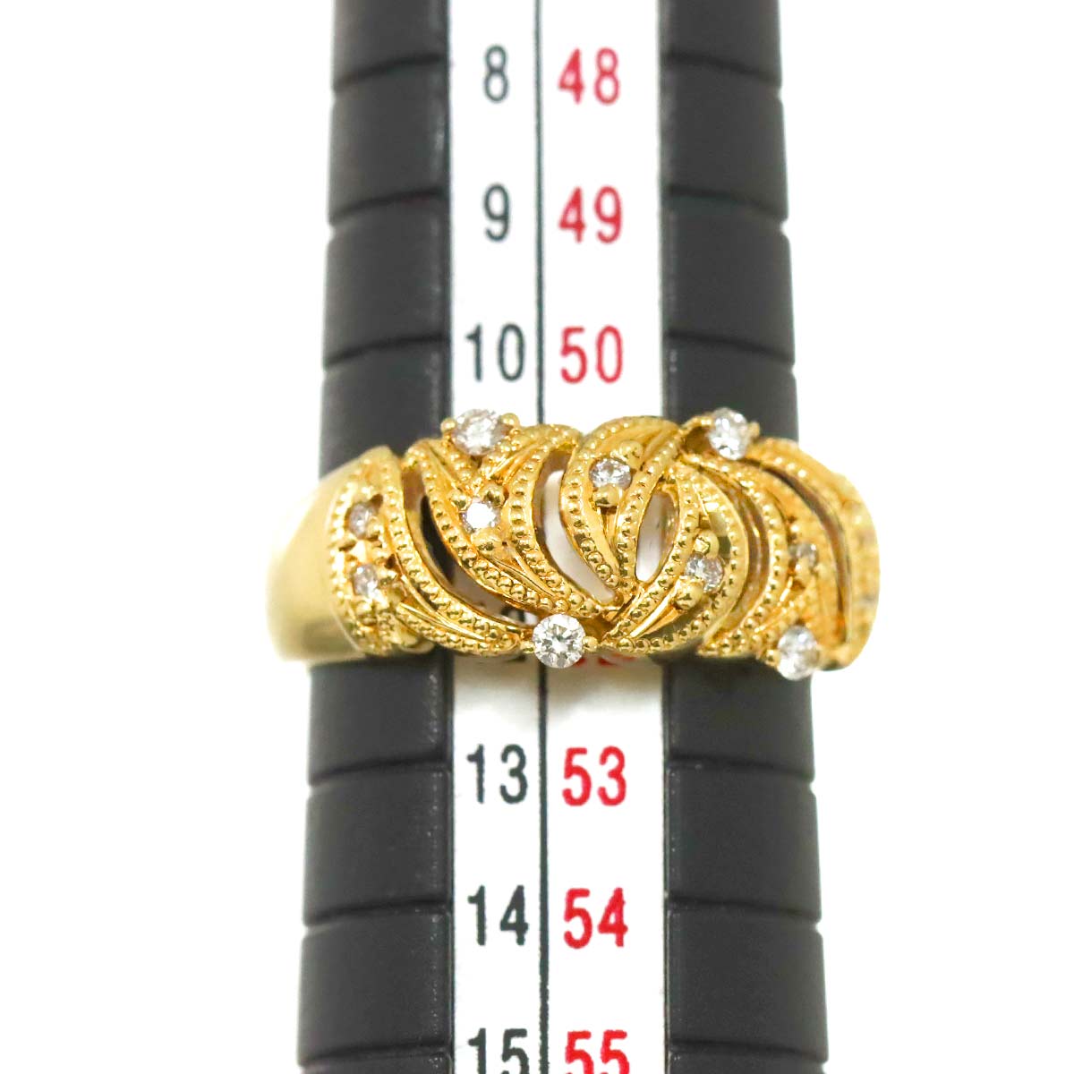 Diamond 0.17ct Ring 18K YG Yellow Gold 750 5.5-5.75(US)