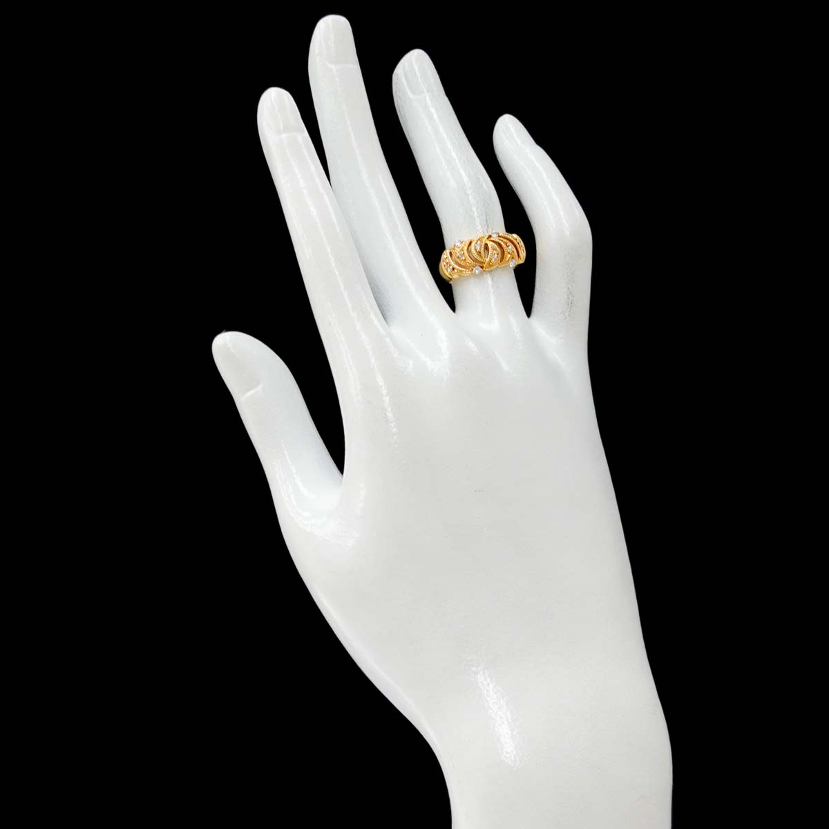 Diamond 0.17ct Ring 18K YG Yellow Gold 750 5.5-5.75(US)