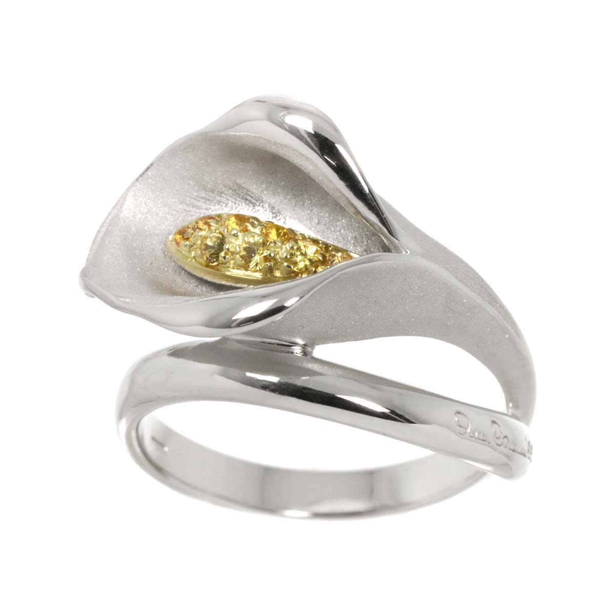 Sapphire Ring 18K WG YG 750 size6.75(US)