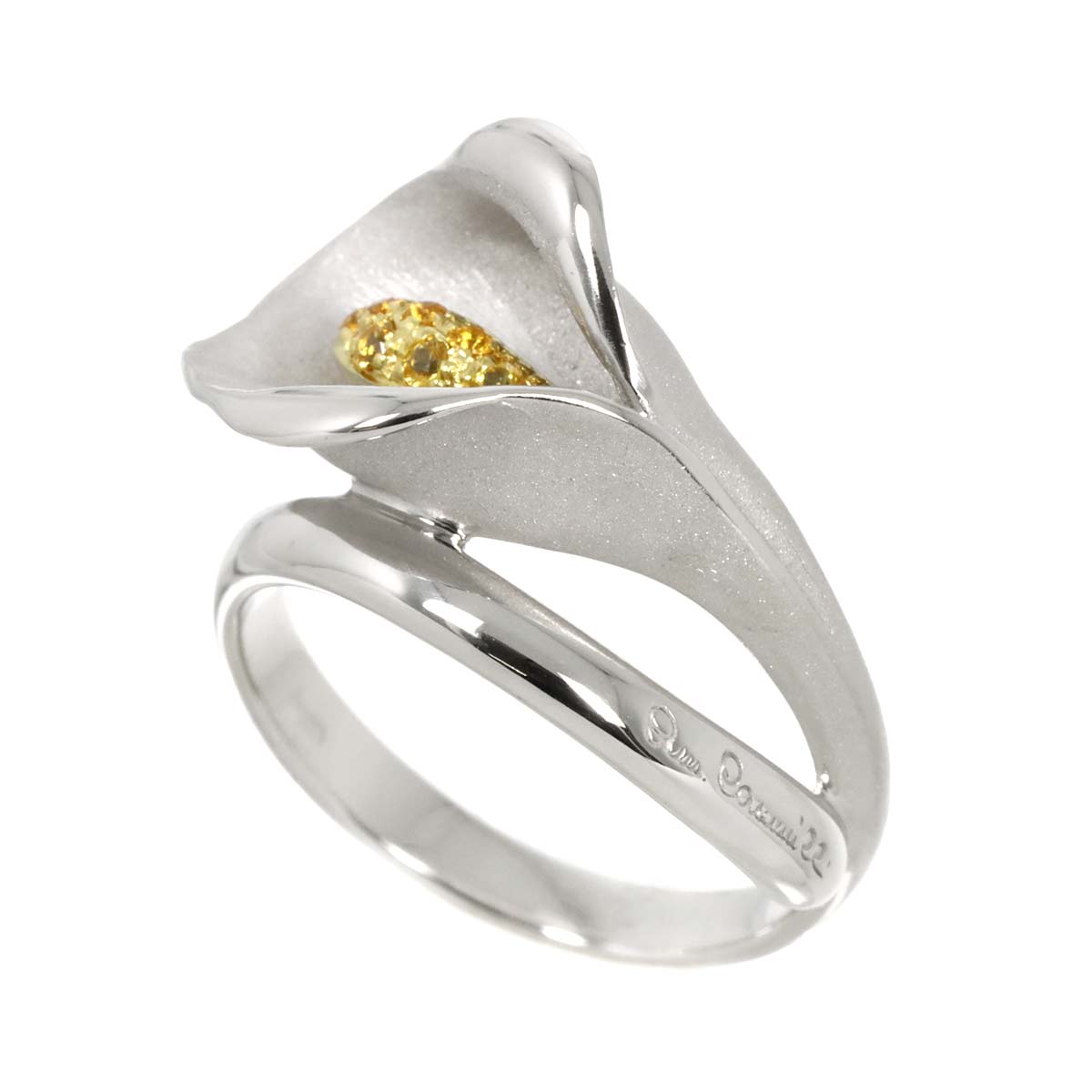 Sapphire Ring 18K WG YG 750 size6.75(US)