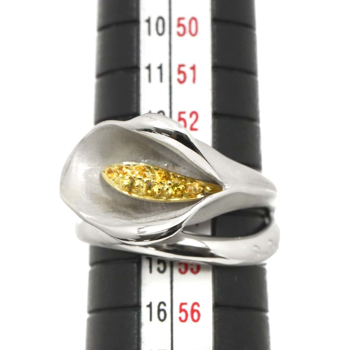 Sapphire Ring 18K WG YG 750 size6.75(US)