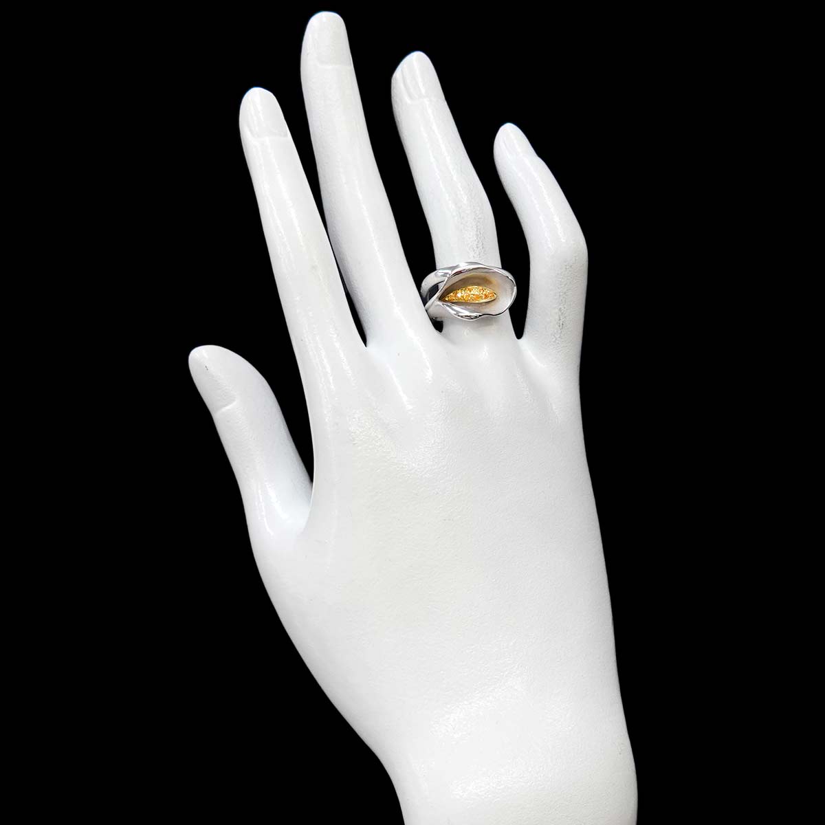 Sapphire Ring 18K WG YG 750 size6.75(US)