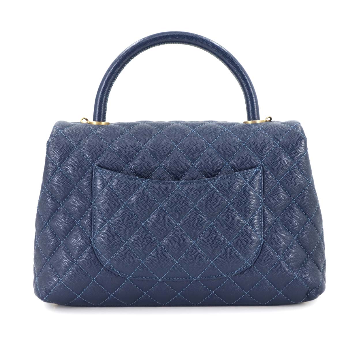 Coco Handle Matelasse Hand Shoulder Bag Leather Blue A92991