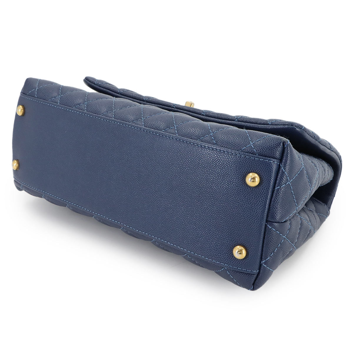 Coco Handle Matelasse Hand Shoulder Bag Leather Blue A92991