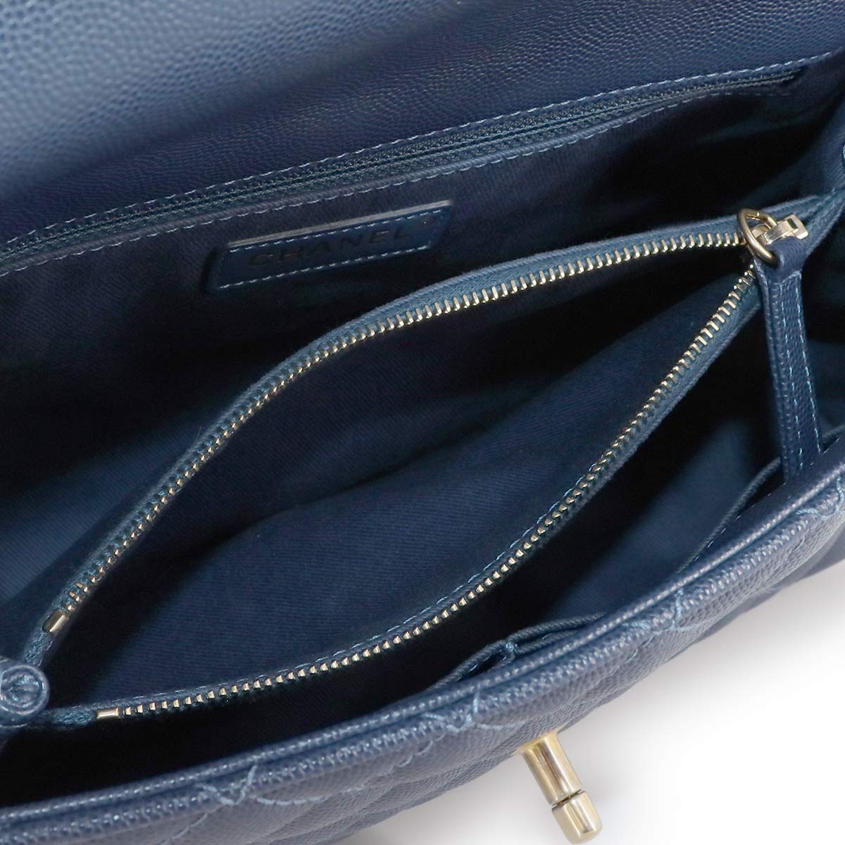 Coco Handle Matelasse Hand Shoulder Bag Leather Blue A92991