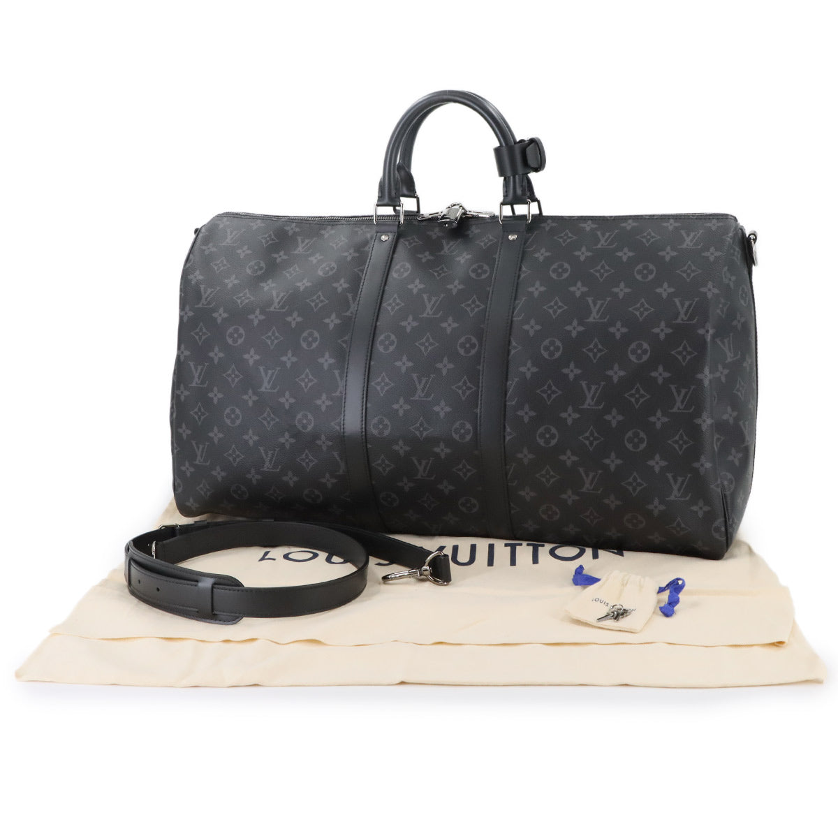Monogram Eclipse Keepall Bandouliere 55 Luggage M40605