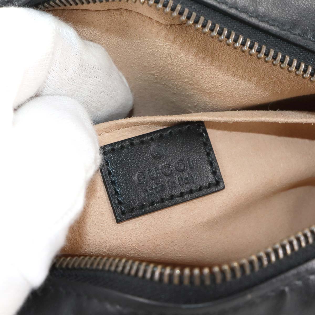 GG Marmont Quilting Mini Chain Shoulder Bag Leather Black 448065