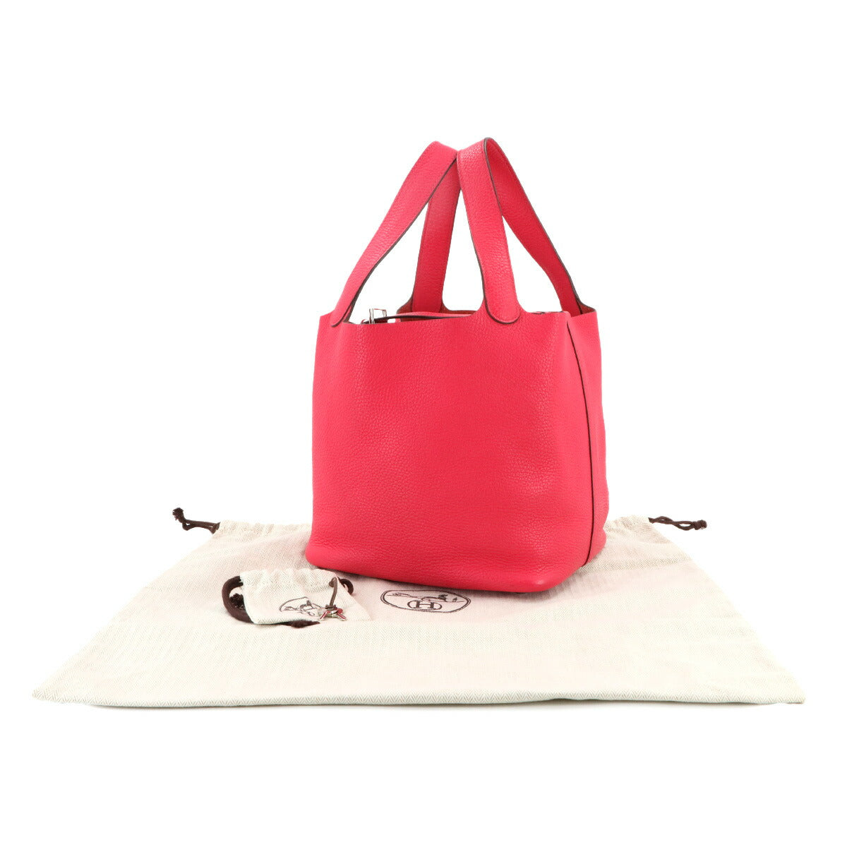 Picotin Lock MM Hand Bag Taurillon Clemence Rose Extreme