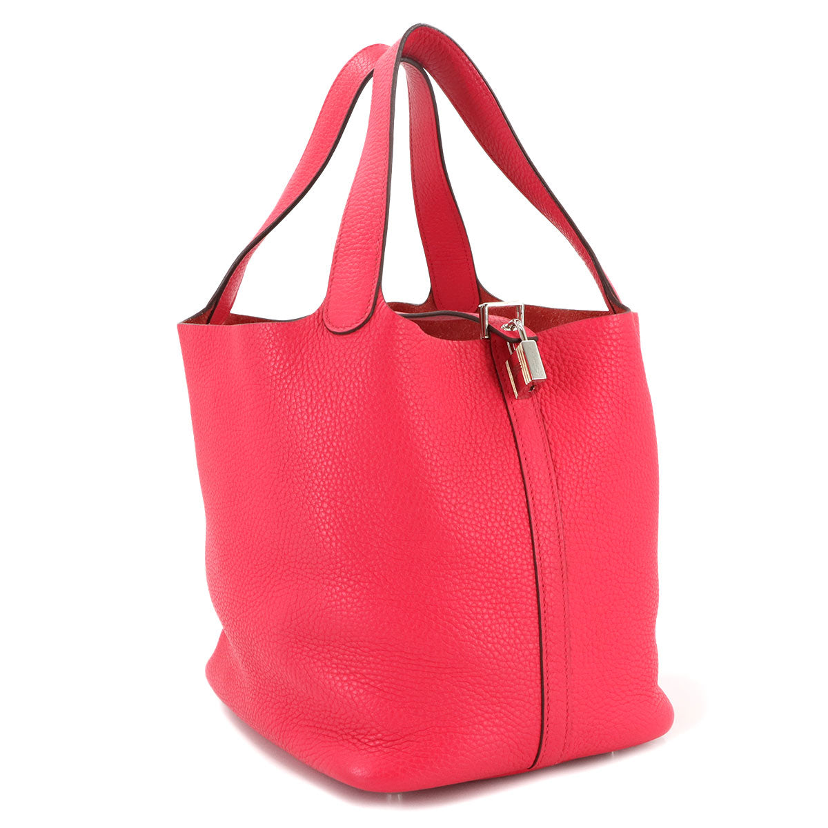 Picotin Lock MM Hand Bag Taurillon Clemence Rose Extreme