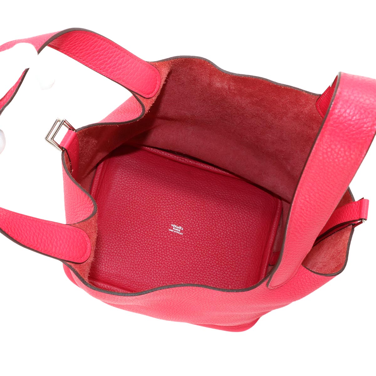 Picotin Lock MM Hand Bag Taurillon Clemence Rose Extreme