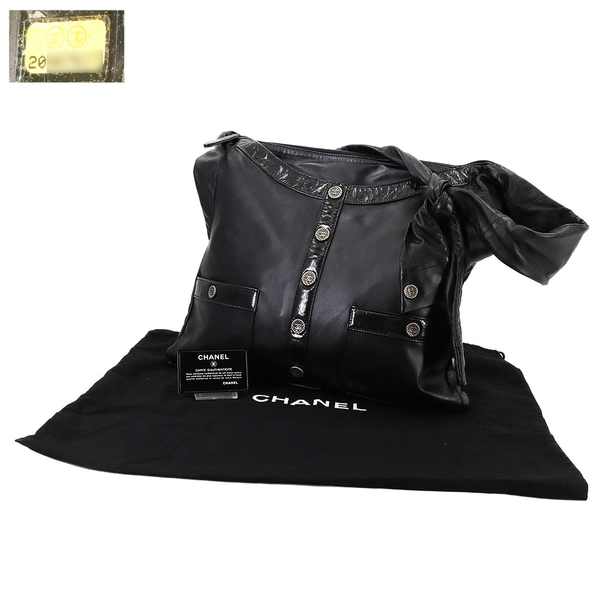 Large Girl Chanel Shoulder Bag Leather Black Purse