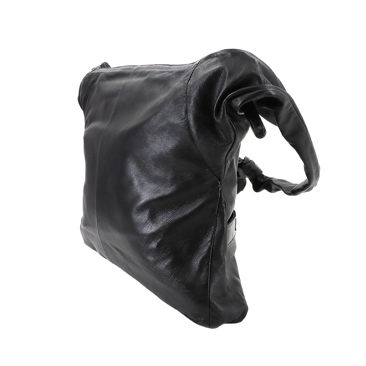 Large Girl Chanel Shoulder Bag Leather Black Purse