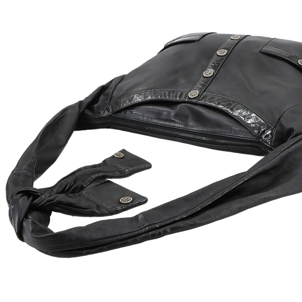 Large Girl Chanel Shoulder Bag Leather Black Purse