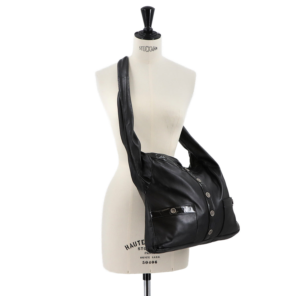 Large Girl Chanel Shoulder Bag Leather Black Purse