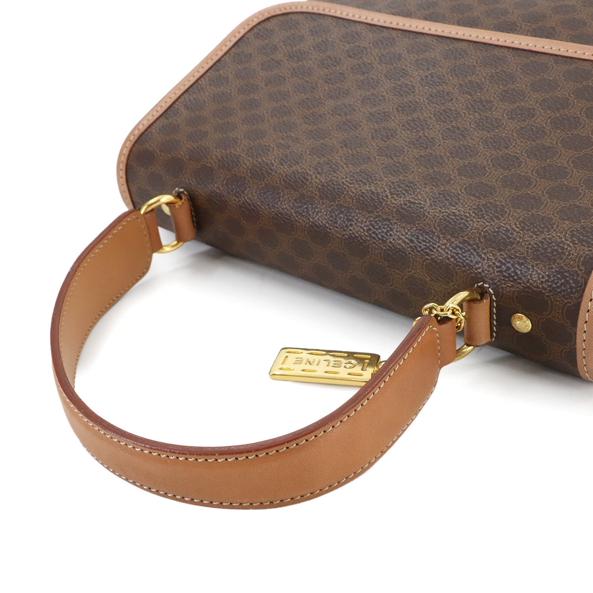 Macadam 2way Hand Shoulder Bag PVC Leather Brown Vintage